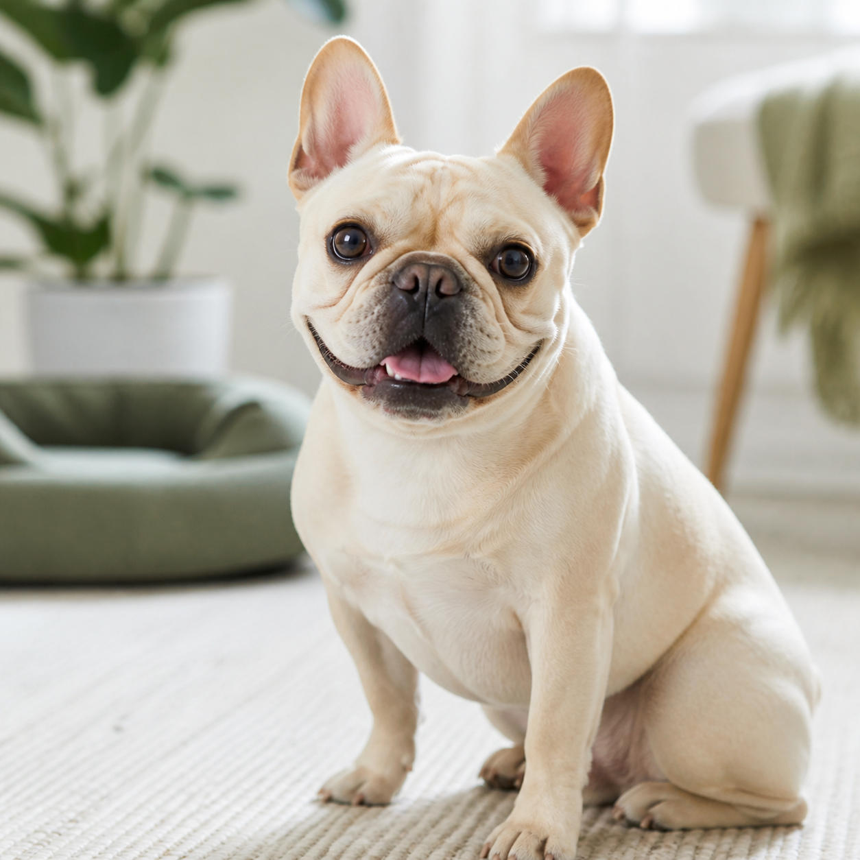 Cream French bulldog profile